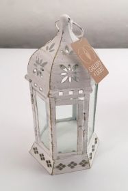 Distressed Floral Lantern