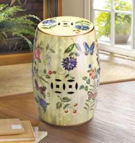 Butterfly Garden Ceramic Stool