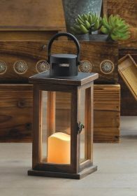 Lodge Wooden Led Candle Lantern