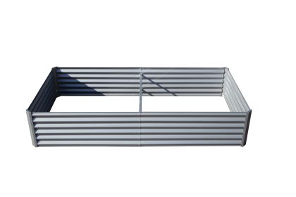 6x3x1ft Galvanized Raised Garden Bed, Outdoor Planter Garden Boxes Large Metal Planter Box for Gardening Vegetables Fruits Flowers, Silvery