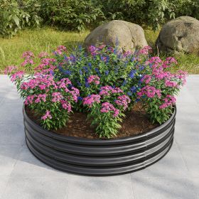 47.24*11.4" Tall Round Raised Garedn Bed,Metal Raised Beds for Vegetables, Outdoor Garden Raised Planter Box, Backyard Patio Planter Raised Beds for F