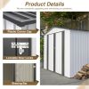 8 x 6 ft Outdoor Storage Shed, All Weather Metal Sheds with 2 Lockable Doors, Tool Shed for Garden, Backyard, Lawn,White