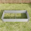 Raised Garden Bed Outdoor, 6√ó3√ó1ft , Metal Raised Rectangle Planter Beds for Plants, Vegetables, and Flowers - Silver