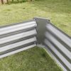 Raised Garden Bed Outdoor, 6√ó3√ó1ft , Metal Raised Rectangle Planter Beds for Plants, Vegetables, and Flowers - Silver