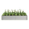 Raised Garden Bed Outdoor, 6√ó3√ó1ft , Metal Raised Rectangle Planter Beds for Plants, Vegetables, and Flowers - Silver