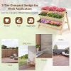 3 Tier Wooden Vertical Raised Garden Bed with Storage Shelf