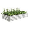 Raised Garden Bed Outdoor, 6√ó3√ó1ft , Metal Raised Rectangle Planter Beds for Plants, Vegetables, and Flowers - Silver