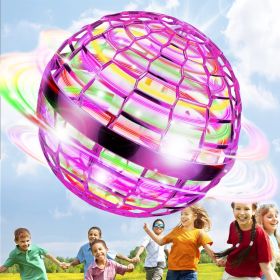 Flying Ball Toys; Flying Orb Ball Boomerang Mini Spinner Toys For Boys Girls Kids Adult Indoor Outdoor; USB Rechargeable Built-in RGB Lights 360°Rotat (Color: Pink)