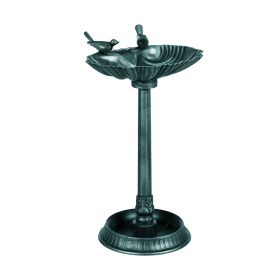 Outdoor Bird Bath Feeder with Flower Planter Base(AMZ Shipping) (Color: Green, Type: bird supplies)