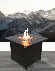 25" H x 30" W Steel Propane/Natural Gas Fire Pit Table (Black: CM-0124 (Black))